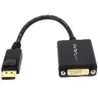 StarTech.com DisplayPort to DVI Adapter - DisplayPort to DVI-D Adapter Video Converter 1080p - DP 1.2 to DVI Monitor/Display Cable Adapter Dongle - DP to DVI Adapter - Latching DP Connector, 0.152 m, DisplayPort, DVI-I, Male, Female, Straight
