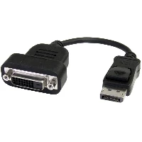 StarTech.com DisplayPort to DVI Adapter - Active DisplayPort to DVI-D Adapter/Video Converter 1080p - DP 1.2 to DVI Monitor Cable Adapter Dongle - DP to DVI Adapter - Latching DP Connector, 0.2 m, DisplayPort, DVI-D, Male, Female, Straight