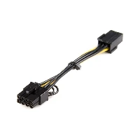 StarTech.com PCI Express 6 pin to 8 pin Power Adapter Cable, 0.155 m, PCI-E (8-pin), PCI-E (6-pin), Male, Female, Straight