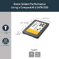 StarTech.com M.2 SSD to 2.5in SATA III Adapter - M.2 Solid State Drive Converter with Protective Housing, SATA, M.2, Black, CE, FCC, TAA, REACH, 6 Gbit/s, 0 - 50 C