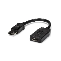 StarTech.com DisplayPort to HDMI Adapter - DP to HDMI Adapter/Video Converter - 1080p - VESA Certified - DP to HDMI Monitor/Display/Projector Adapter Dongle - Passive - Latching DP Connector, 0.24 m, HDMI Type A (Standard), DisplayPort, Female, Male, Straight