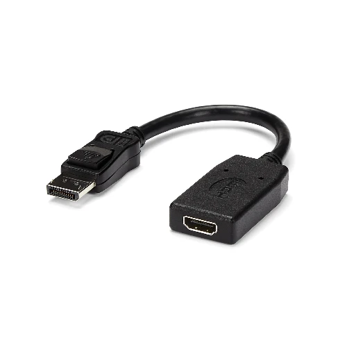 StarTech.com DisplayPort to HDMI Adapter - DP to HDMI Adapter/Video Converter - 1080p - VESA Certified - DP to HDMI Monitor/Display/Projector Adapter Dongle - Passive - Latching DP Connector, 0.24 m, HDMI Type A (Standard), DisplayPort, Female, Male, Straight