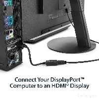 StarTech.com DisplayPort to HDMI Adapter - DP 1.2 to HDMI Video Converter 1080p - DP to HDMI Monitor/TV/Display Cable Adapter Dongle - Passive DP to HDMI Adapter - Latching DP Connector, 0.21 m, DisplayPort, HDMI, Male, Female, Straight