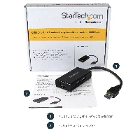 StarTech.com USB to Ethernet Adapter, USB 3.0 to 10/100/1000 Gigabit Ethernet LAN Converter for Laptops, 11.8in/30cm Attached Cable, USB to RJ45 Adapter, NIC Adapter, USB Network Adapter, Wired, USB, Ethernet, 5000 Mbit/s, Black