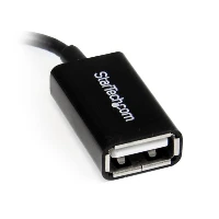 StarTech.com 5in Right Angle Micro USB to USB OTG Host Adapter M/F, 0.127 m, Micro-USB B, USB A, USB 2.0, 480 Mbit/s, Black