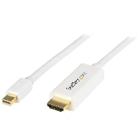 StarTech.com 6ft (2m) Mini DisplayPort to HDMI Cable - 4K 30Hz Video - mDP to HDMI Adapter Cable - Mini DP or Thunderbolt 1/2 Mac/PC to HDMI Monitor - mDP to HDMI Converter Cord - White, 2 m, Mini DisplayPort, HDMI Type A (Standard), Male, Male, Straight