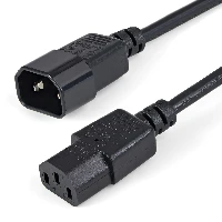 StarTech.com 1m (3ft) Power Extension Cord, C14 to C13, 10A 125V, 18AWG, Computer Power Cord Extension, IEC-320-C14 to IEC-320-C13 AC Power Cable Extension for Power Supply, UL Listed, 1 m, C14 coupler, C13 coupler, SVT, 250 V, 5 A