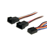 StarTech.com 12in 4 Pin Fan Power Splitter Cable - F/M, 0.31 m, Molex (4-pin), Molex (4-pin), Male, Female, Multicolour