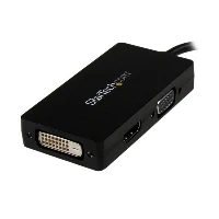 StarTech.com Travel A/V adapter 3-in-1 DisplayPort to VGA DVI or HDMI converter, 0.15 m, 1920 x 1200 pixels, 1080p, Black, CE, FCC, REACH, 0 - 70 C
