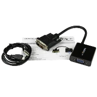 StarTech.com DVI-D to VGA Active Adapter Converter Cable - 1080p, 0.19 m, 1920 x 1080 pixels, 720p, 1080p, Black, Active video converter, CE, FCC, RoHS