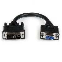 StarTech.com 8in DVI to VGA Cable Adapter - DVI-I Male to VGA Female, 0.203 m, DVI-I, VGA, Male, Female, Nickel