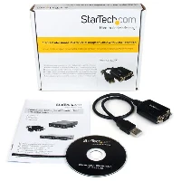 StarTech.com 1 Port Professional USB to Serial Adapter Cable with COM Retention, DB-9, USB 2.0 A, 0.42 m, Black