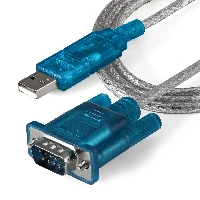 StarTech.com 3ft USB to RS232 DB9 Serial Adapter Cable - M/M, DB-9, USB 2.0 A, 0.9 m, Blue, Transparent