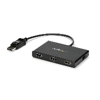 StarTech.com 3-Port Multi Monitor Adapter - DisplayPort 1.2 to 3x HDMI MST Hub - Triple 1080p HDMI Monitors - Video Splitter for Extended Desktop Mode on Windows PCs Only - DP to 3x HDMI, DisplayPort, 3x HDMI, 3840 x 2160 pixels, Black, 60 Hz, 0.19 m