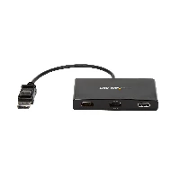 StarTech.com 3-Port Multi Monitor Adapter - DisplayPort 1.2 to 3x HDMI MST Hub - Triple 1080p HDMI Monitors - Video Splitter for Extended Desktop Mode on Windows PCs Only - DP to 3x HDMI, DisplayPort, 3x HDMI, 3840 x 2160 pixels, Black, 60 Hz, 0.19 m