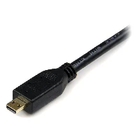 StarTech.com 50cm Micro HDMI to HDMI Cable with Ethernet - 4K 30Hz Video - Durable High Speed Micro HDMI Type-D to HDMI 1.4 Adapter Cable/Converter Cord - UHD HDMI Monitors/TVs/Displays - M/M, 0.5 m, HDMI Type A (Standard), HDMI Type D (Micro), 3D, Audio Return Channel (ARC), Black