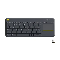 Logitech K400 Plus Tv, Mini, Wireless, RF Wireless, QWERTY, Black