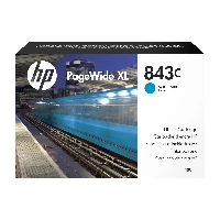 HP 843C 400-ml Cyan PageWide XL Ink Cartridge, Pigment-based ink, 400 ml, 1 pc(s)