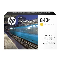 HP 843C 400-ml Yellow PageWide XL Ink Cartridge, Pigment-based ink, 400 ml, 1 pc(s)