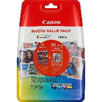 Canon CLI-526 BK/C/M/Y Ink Cartridge + Photo Paper Value Pack, Standard Yield, 4 pc(s), Multi pack