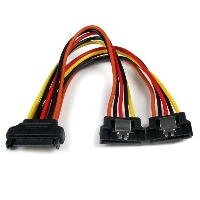 StarTech.com 6in Latching SATA Power Y Splitter Cable Adapter - M/F, 0.15 m, SATA 15-pin, 2 x SATA 15-pin, Male, Female, Straight