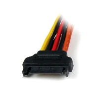 StarTech.com 6in Latching SATA Power Y Splitter Cable Adapter - M/F, 0.15 m, SATA 15-pin, 2 x SATA 15-pin, Male, Female, Straight