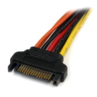 StarTech.com 6in Latching SATA Power Y Splitter Cable Adapter - M/F, 0.15 m, SATA 15-pin, 2 x SATA 15-pin, Male, Female, Straight