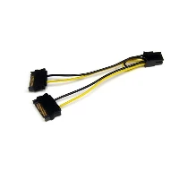 StarTech.com 6in SATA Power to 6 Pin PCI Express Video Card Power Cable Adapter, 0.15 m, SATA 15-pin, PCI-E (6-pin), Male, Male, Straight
