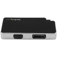 StarTech.com Travel A/V Adapter 3-in-1 USB-C to VGA, DVI or HDMI - 4K, USB Type-C, DVI output, HDMI output, VGA (D-Sub) output, 3840 x 2160 pixels
