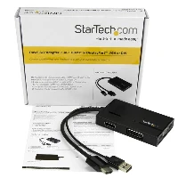 StarTech.com Travel A/V Adapter 3-in-1 HDMI to DisplayPort, VGA or DVI - 1920 x 1200, Black, CE, FCC, RoHS, 0 - 70 C, -10 - 55 C, 40 - 50%, 76 g