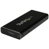 StarTech.com USB 3.1 (10Gbps) mSATA Drive Enclosure - Aluminum, SSD enclosure, mSATA, 10 Gbit/s, USB connectivity, Black, Silver