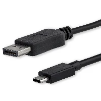 StarTech.com 3ft/1m USB C to DisplayPort 1.2 Cable 4K 60Hz - USB-C to DisplayPort Adapter Cable - HBR2 - USB Type-C DP Alt Mode to DP Monitor Video Cable - Works w/ Thunderbolt 3 - Black, 1 m, DisplayPort, USB Type-C, Male, Male, Straight