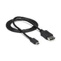 StarTech.com 3ft/1m USB C to DisplayPort 1.2 Cable 4K 60Hz - USB-C to DisplayPort Adapter Cable - HBR2 - USB Type-C DP Alt Mode to DP Monitor Video Cable - Works w/ Thunderbolt 3 - Black, 1 m, DisplayPort, USB Type-C, Male, Male, Straight