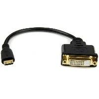 StarTech.com 8 in (20cm) Mini HDMI to DVI Cable - DVI-D to HDMI Cable (1920x1200p) - 19 Pin HDMI Mini Male to DVI-D Female - Digital Monitor Cable Adapter M/F - Mini HDMI to DVI Adapter, 0.2 m, Mini HDMI, DVI-D, Male, Female, Straight