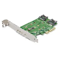 StarTech.com 3-Port M.2 SSD (NGFF) Adapter Card - 1 x PCIe (NVMe) M.2, 2 x SATA III M.2 - PCIe 3.0, PCIe, M.2, SATA, Full-height / Low-profile, PCIe 3.0, 50000 h, CE, FCC, TAA, REACH