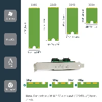 StarTech.com 3-Port M.2 SSD (NGFF) Adapter Card - 1 x PCIe (NVMe) M.2, 2 x SATA III M.2 - PCIe 3.0, PCIe, M.2, SATA, Full-height / Low-profile, PCIe 3.0, 50000 h, CE, FCC, TAA, REACH