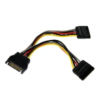 StarTech.com 6in SATA Power Y Splitter Cable Adapter - M/F, 0.15 m, SATA 15-pin, 2 x SATA 15-pin, Male, Female, Straight