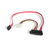 StarTech.com 18in SAS 29 Pin to SATA Cable with LP4 Power, 0.457 m, SATA 15-pin, LP4 M, SAS 29 Pin Plug, Straight, Straight, Red