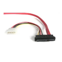 StarTech.com 18in SAS 29 Pin to SATA Cable with LP4 Power, 0.457 m, SATA 15-pin, LP4 M, SAS 29 Pin Plug, Straight, Straight, Red