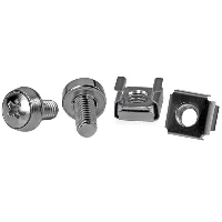 StarTech.com 50 Pkg M6 Mounting Screws and Cage Nuts for Server Rack Cabinet, Screw, Stainless steel, Sheet metal, General utility, M6, Dome head