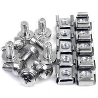 StarTech.com 50 Pkg M6 Mounting Screws and Cage Nuts for Server Rack Cabinet, Screw, Stainless steel, Sheet metal, General utility, M6, Dome head