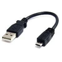 StarTech.com 6in Micro USB Cable - A to Micro B, 0.1524 m, USB A, Micro-USB B, Male/Male, 480 Mbit/s, Black