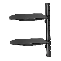 Peerless ACCSH300, Black, Glass, 2 shelves, 13.6 kg, Wall, 396 mm