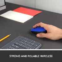 Logitech M171 Wireless Mouse, Ambidextrous, Optical, RF Wireless, 1000 DPI, Blue