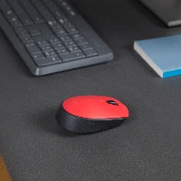 Logitech M171 Wireless Mouse, Ambidextrous, Optical, RF Wireless, 1000 DPI, Red