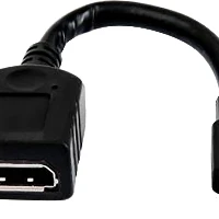 HP Single miniDP-to-DP Adapter Cable, DisplayPort, Mini DisplayPort, Female, Male, Black, 90 g