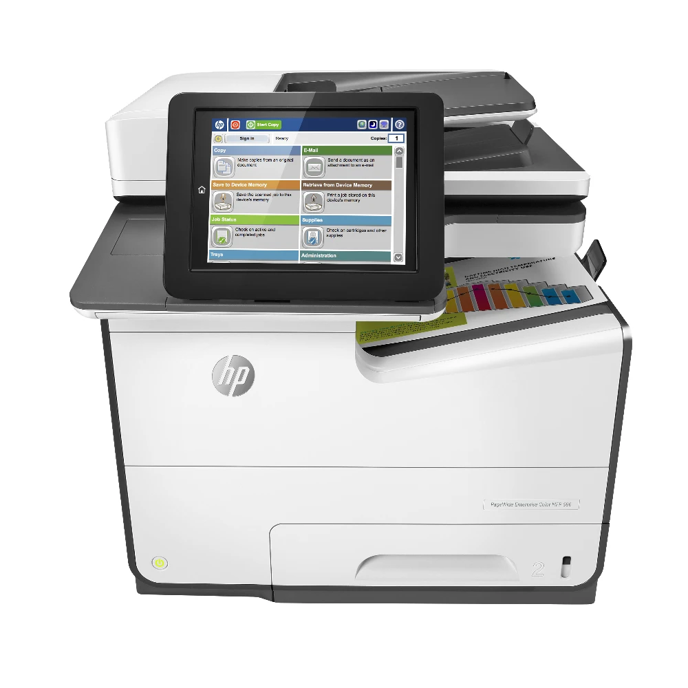 HP PageWide Enterprise Color MFP 586dn, Thermal inkjet, Colour printing, 2400 x 1200 DPI, A4, Direct printing, Black, White