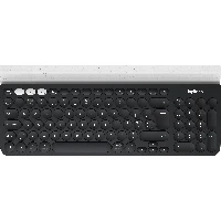 Logitech K780 Multi-Device Wireless Keyboard, Full-size (100%), Wireless, RF Wireless + Bluetooth, QWERTZ, Grey, White