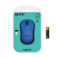 Logitech M220 Silent, Ambidextrous, Optical, RF Wireless, 1000 DPI, Black, Blue