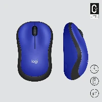 Logitech M220 Silent, Ambidextrous, Optical, RF Wireless, 1000 DPI, Black, Blue